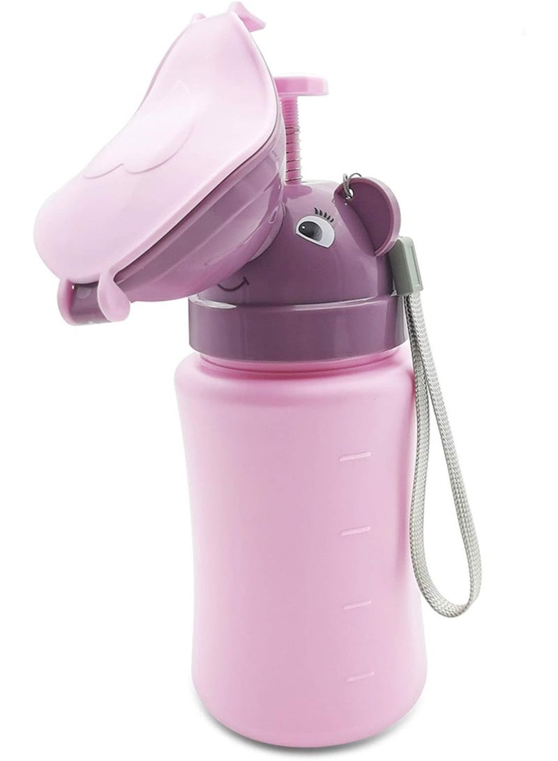 Travel Potty, Portable Elephant Leakproof Potty Urinal Emergency Toilet Pee Bottle Cup Jar for Toddlers Kids  and Potty Pee Training for Outdoor Car Travel Road Trip Camping Park Beach(Pink) ﻿ - Image 1